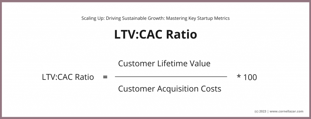 LTV:CAC Ratio = (Customer Lifetime Value / Customer Acquisition Costs)